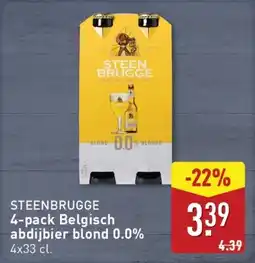 ALDI Steenbrugge 4-pack Belgisch abdijbier blond 0.0% aanbieding