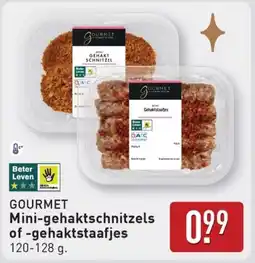 ALDI Gourmet Mini-gehaktschnitzels of gehaktstaafjes aanbieding
