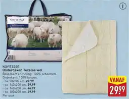 ALDI Novitesse Onderdeken Texelse wol aanbieding