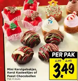 Vomar Voordeelmarkt Mini Kerstgebakjes, Kerst Kasteeltjes of Feest Chocobollen aanbieding