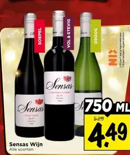 Vomar Voordeelmarkt Sensas Wijn aanbieding