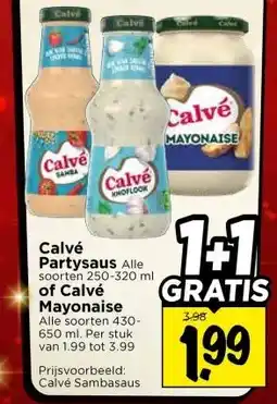 Vomar Voordeelmarkt Calvé Partysaus , of Calvé Mayonaise aanbieding