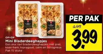 Vomar Voordeelmarkt Mini Bladerdeeghapjes aanbieding