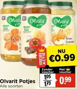 Vomar Voordeelmarkt Olvarit Potjes aanbieding
