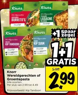 Vomar Voordeelmarkt Knorr Wereldgerechten of Groentepasta aanbieding