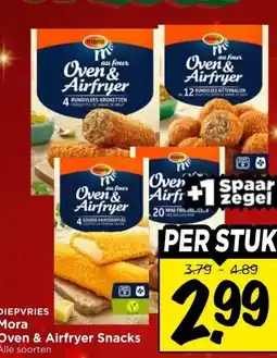 Vomar Voordeelmarkt DIEPVRIES Mora Oven & Airfryer Snacks aanbieding