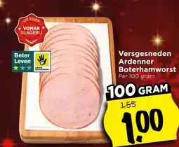 Vomar Voordeelmarkt Versgesneden Ardenner Boterhamworst aanbieding
