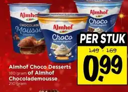 Vomar Voordeelmarkt Almhof Choco Desserts , of Almhof Chocolademousse aanbieding