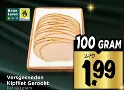 Vomar Voordeelmarkt Versgesneden Kipfilet Gerookt aanbieding