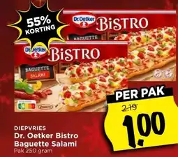 Vomar Voordeelmarkt DIEPVRIES Dr. Oetker Bistro Baguette Salami aanbieding