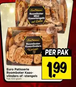 Vomar Voordeelmarkt Euro Patisserie Roomboter Kaas- vlinders of -stengels aanbieding