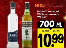 Vomar Voordeelmarkt Eristoff Vodka of William Lawson's Whisky aanbieding