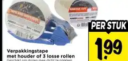 Vomar Voordeelmarkt Verpakkingstape met houder of 3 losse rollen aanbieding