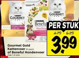 Vomar Voordeelmarkt Gourmet Gold Kattenvoer , of Beneful Hondenvoer aanbieding
