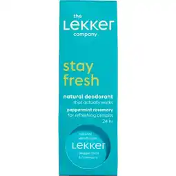 Etos The Lekker Company Pepermunt & Rozemarijn Deodorant Crème 30 GR aanbieding