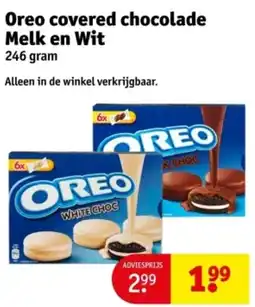 Kruidvat Oreo covered chocolade Melk en Wit aanbieding