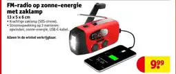 Kruidvat FM-radio op zonne-energie met zaklamp aanbieding
