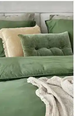 TotaalBED Dekbedovertrek Noa Olijfgroen 140 x 200/220 cm aanbieding