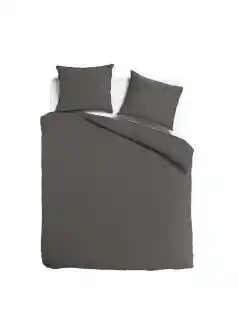 TotaalBED Dekbedovertrek Noa Donkergrijs 140 x 200/220 cm aanbieding