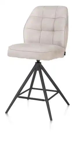 Henders & Hazel Bell, barstoel - graphiet frame - draaibaar - pocket - stof Calabria - Kiezel aanbieding