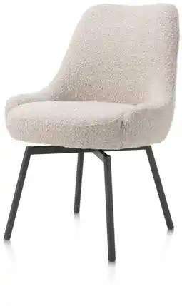 Henders & Hazel Rocco, eetkamerstoel - draaibaar + pocket - graphiet - stof Brioni - Creme aanbieding