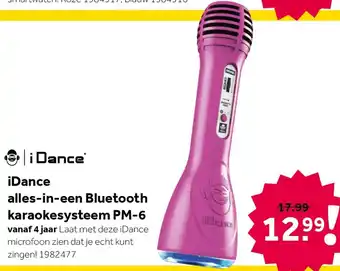 Intertoys iDance Alles-in-1Bluetooth karaokesysteem PM-6 aanbieding