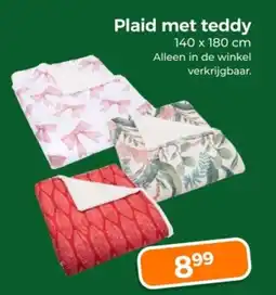 Trekpleister Plaid met teddy aanbieding