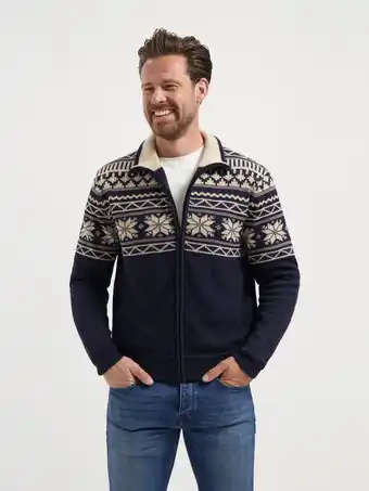 ANWB Mgo Lenn Heren Outdoorvest Noors patroon Marineblauw aanbieding