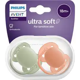 Etos Philips Avent Fopspeen Ultra Soft 18M+ Double Pack - SCF093/05 aanbieding