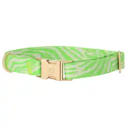 Pets Place Dogguo Zebra Collar - Hondenhalsband - Groen Beige Goud 22-36 Cm aanbieding