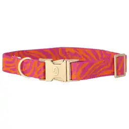 Pets Place Dogguo Zebra Collar - Hondenhalsband - Magenta Oranje Goud 28-40 Cm aanbieding