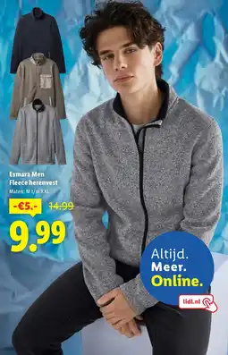 Lidl Esmara Men Fleece herenvest aanbieding