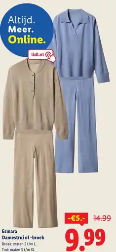 Lidl Esmara Damestrui of broek aanbieding