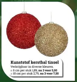 Tuincentrum Osdorp Kunststof kerstbal tinsel aanbieding