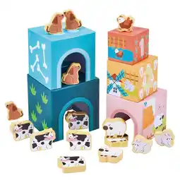 Kruidvat Playing Kids Boerderij Houten Stapelblokken aanbieding