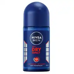 Trekpleister NIVEA Men Dry Impact Antitranspirant Roller aanbieding