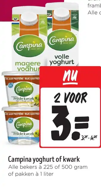 Campina yoghurt of kwark