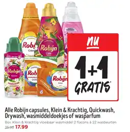 Jumbo Alle Robijn capsules, Klein & Krachtig, Quickwash, Drywash, wasmiddeldoekjes of wasparfum aanbieding