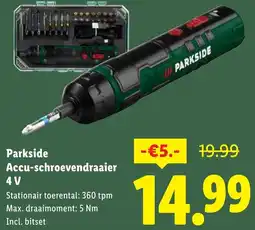 Lidl Parkside Accu-schroevendraaier 4 V aanbieding