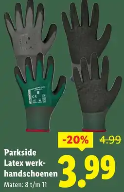 Lidl Parkside Latex werkhandschoenen aanbieding