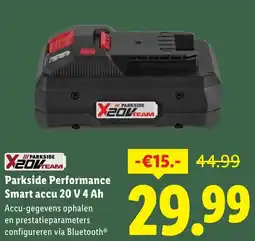 Lidl Parkside Performance Smart accu 20 V 4 Ah aanbieding