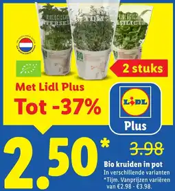 Lidl Bio kruiden in pot aanbieding