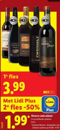 Lidl Diverse rode wijnen aanbieding