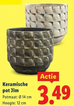 Lidl Keramische pot Jim aanbieding