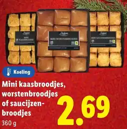 Lidl Mini kaasbroodjes, worstenbroodjes of saucijzenbroodje aanbieding