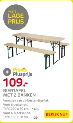 Praxis Biertafel met 2 banken aanbieding