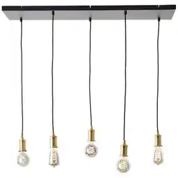 Praxis Brilliant hanglamp Darcia zwart 5xE27 aanbieding