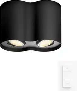 Coolblue Philips Hue Pillar Opbouwspot White Ambiance - Zwart - 2-spots + Dimmer aanbieding