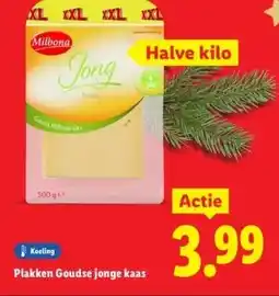 Lidl Plakken Goudse jonge kaas aanbieding