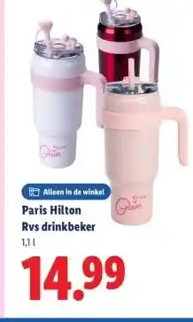 Lidl Paris Hilton Rvs drinkbeker aanbieding